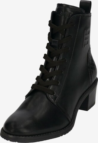 Bagatt Lace-Up Ankle Boots in Black: front