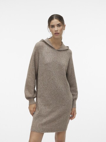 VERO MODA Knitted dress 'DOFFY' in Brown: front