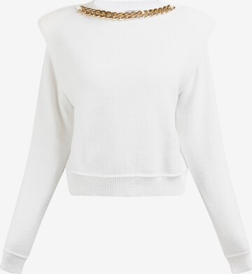 Pull-over 'Tuxe' faina en blanc : devant