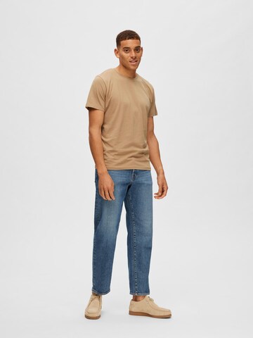 SELECTED HOMME Футболка 'SLHAspen' в Коричневый