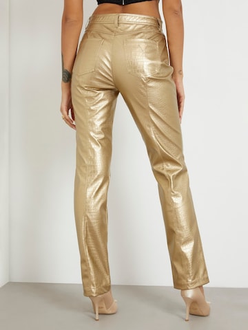 GUESS Regular Pants in Gold