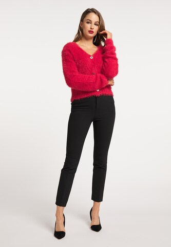 faina Knit Cardigan in Red