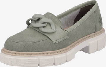 Rieker Classic Flats in Green: front