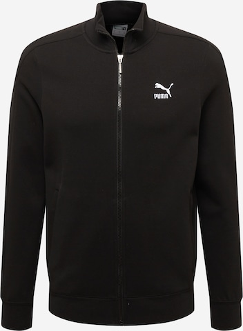 PUMA Zip-Up Hoodie 'T7' in Black: front