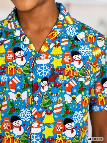 King Kameha Regular fit Button up shirt 'Christmas Allover' in Mixed colours