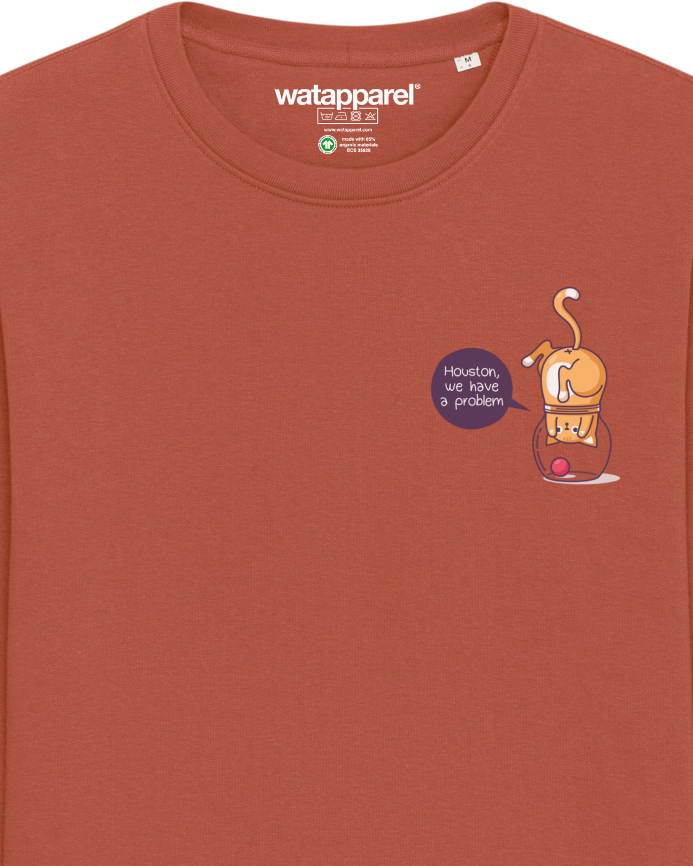 Watapparel Sweatshirt ' Funny Cat ' in Braun