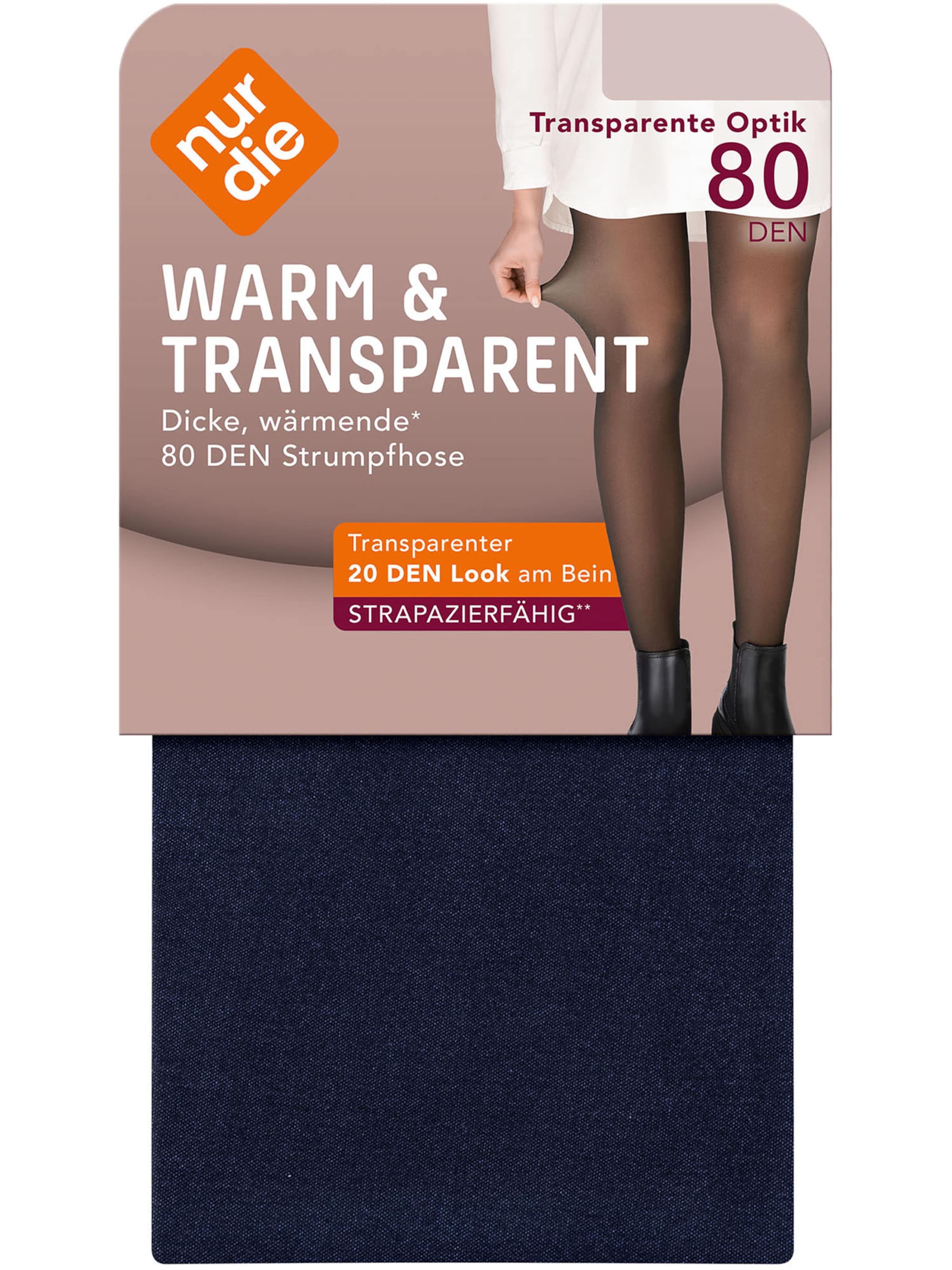 Nur Die Fine tights ' Warm & Transparent Robust ' in Blue