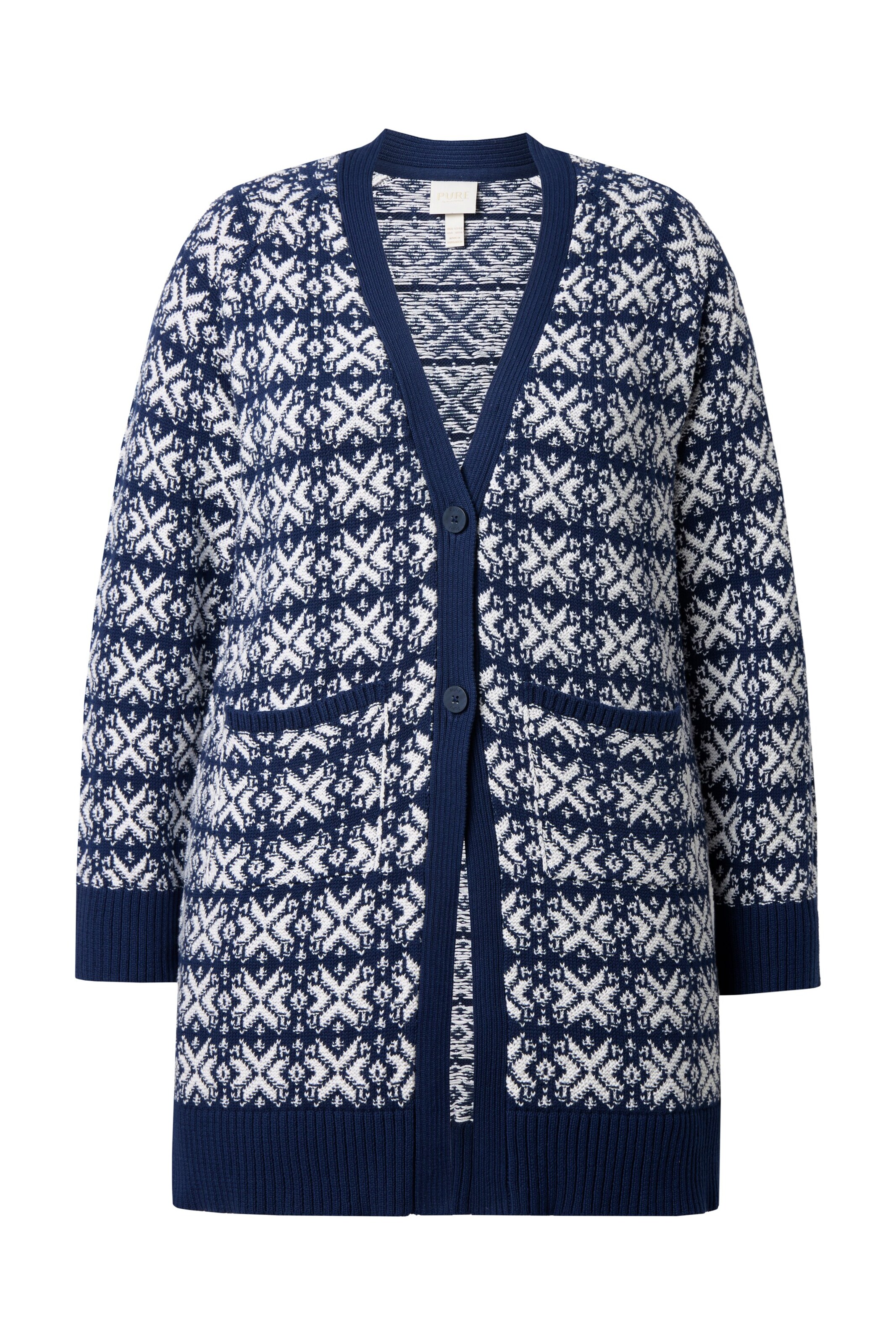 Ulla Popken Strickjacke in Blau: Vorderseite