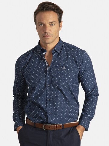 Coupe regular Chemise 'Luba' Sir Raymond Tailor en bleu : devant