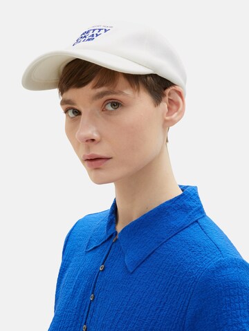 TOM TAILOR DENIM Cap in White: front