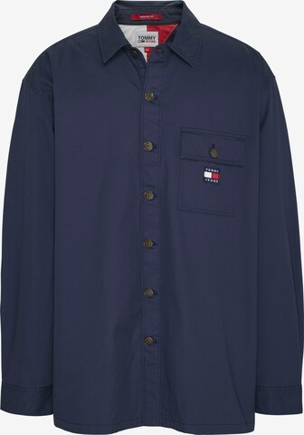 Tommy Jeans Plus Regular fit Button Up Shirt in Blue: front