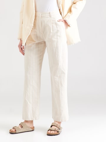 Rotholz - regular Pantalón plisado en beige: frente