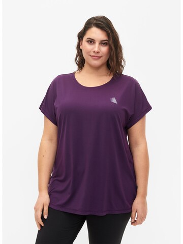 Active by Zizzi Shirt in Lila: voorkant