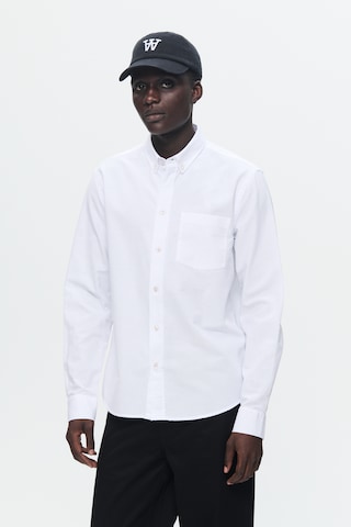 WOOD WOOD Regular fit Button Up Shirt 'WWAdam' in White: front