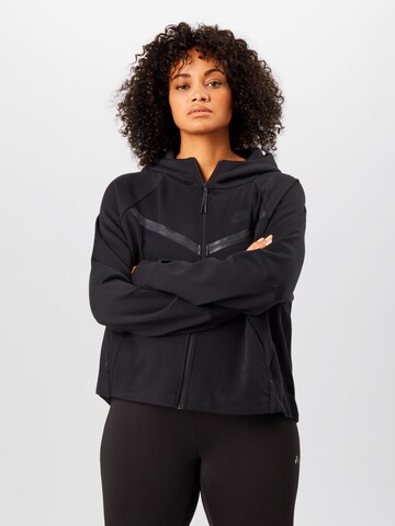 Nike Sportswear - Sudadera con cremallera en negro: frente