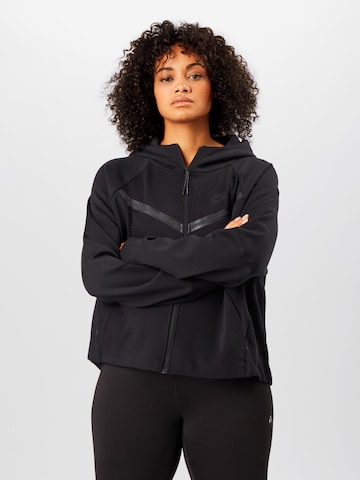 Nike Sportswear Кофта на молнии в Черный: спереди