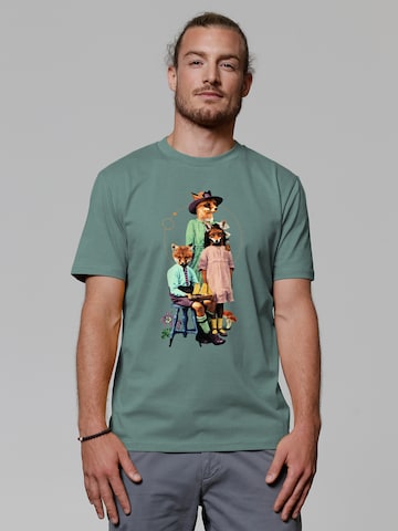 T-Shirt ' Fancy Fox ' Watapparel en vert : devant