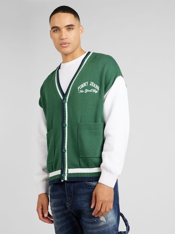 Tommy Jeans Knit cardigan in Green: front