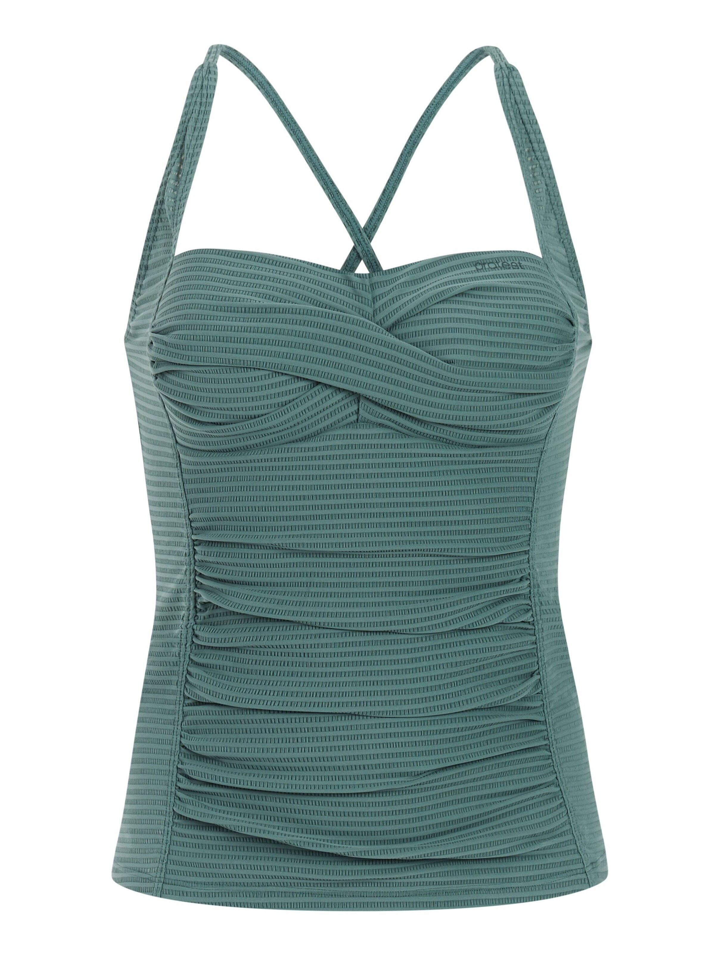 PROTEST Tankini top 'MIXCAMO' in Green: front
