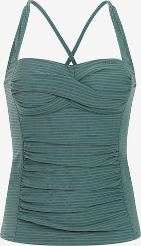 PROTEST Tankini top 'MIXCAMO' in Green: front
