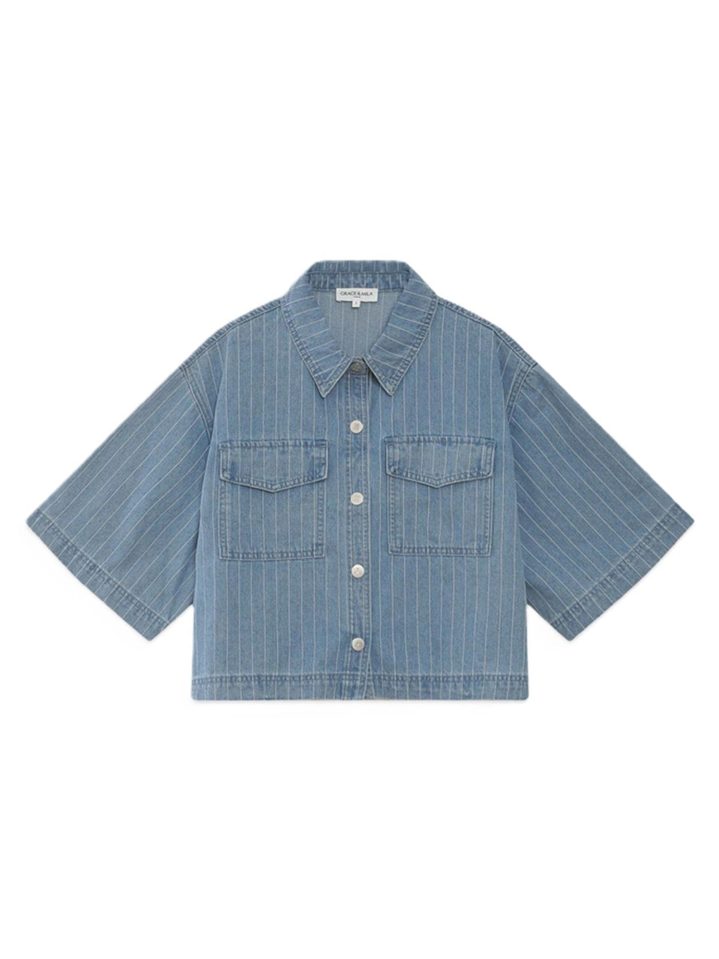 Grace & Mila Blouse 'VITA' in Blue: front