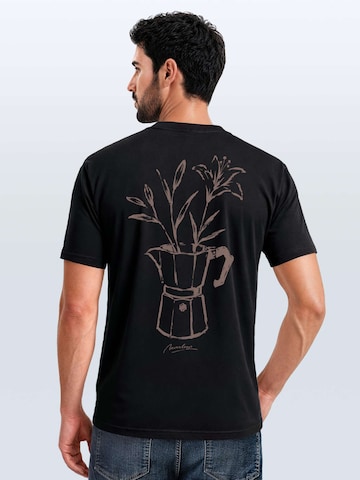 Neverless Shirt 'Mokka Flowers' in Black