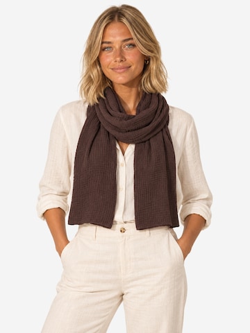 Seasons of April Scarf ' NEA' in Brown: front