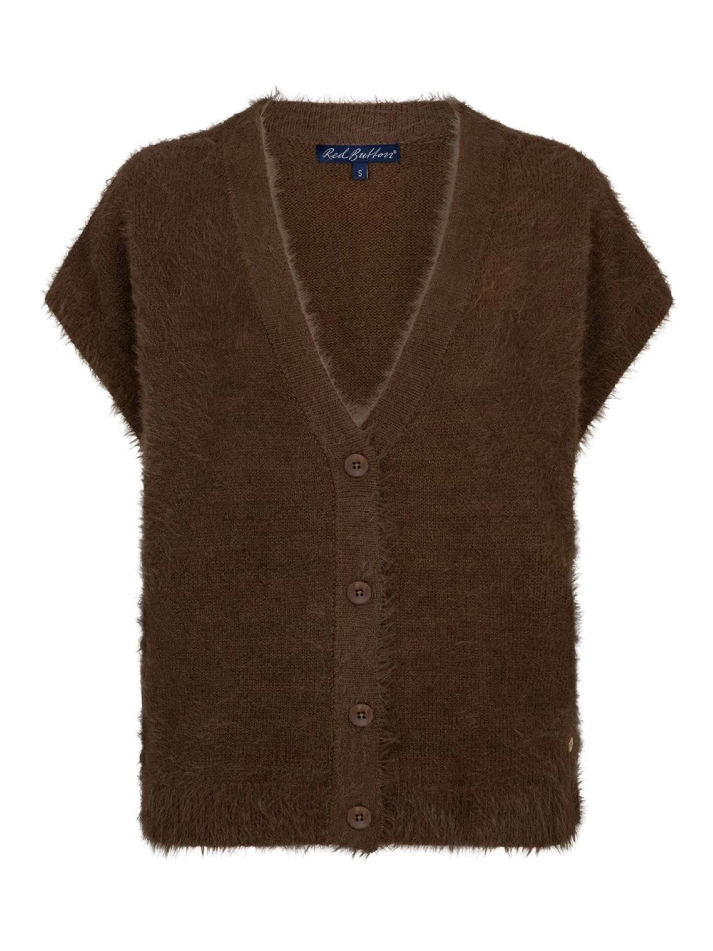 Red Button Gebreid vest 'RB sleeveless fuzzy praline' in Bruin: voorkant