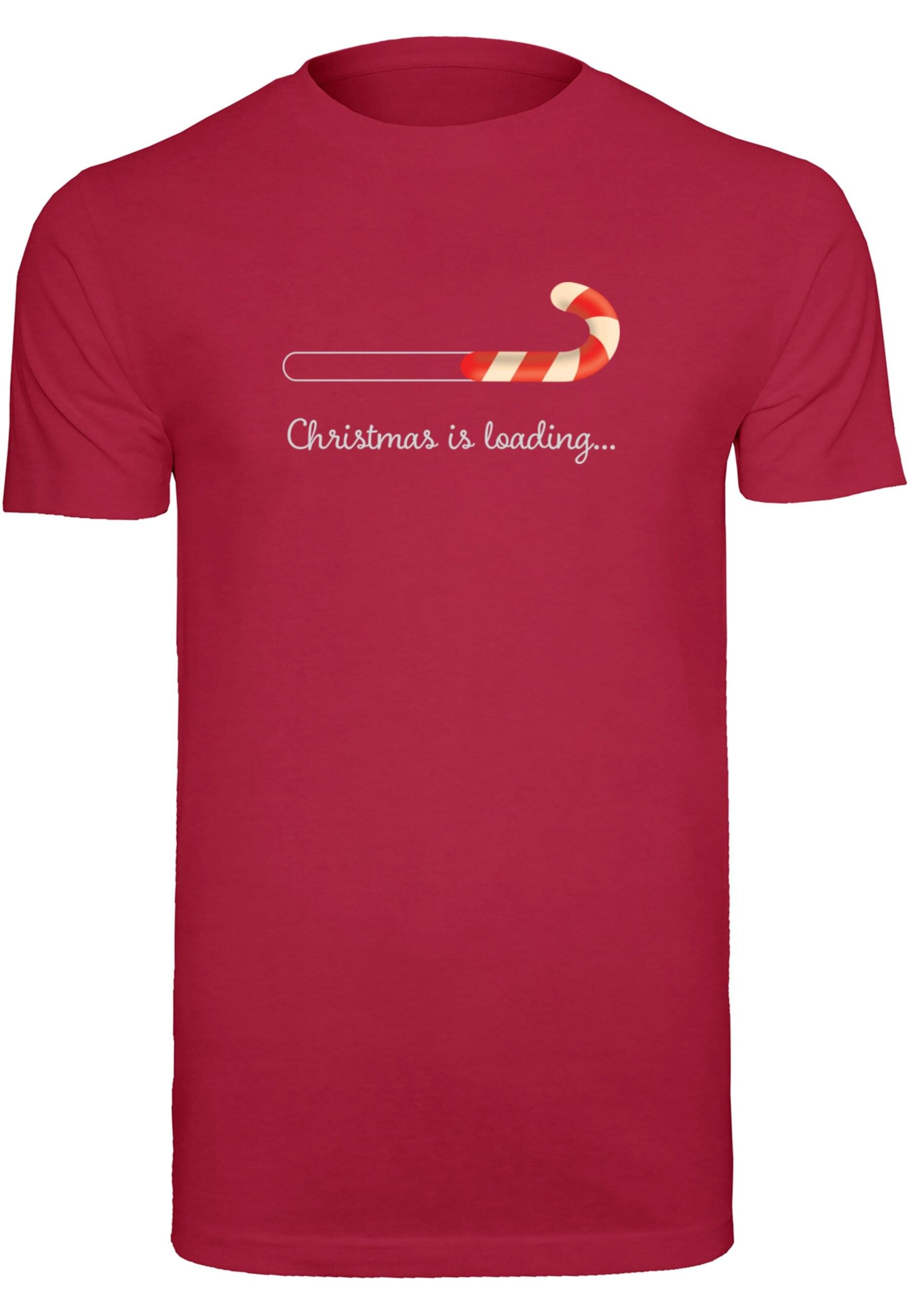 Merchcode T-Shirt 'Christmas Loading' in Rot: Vorderseite