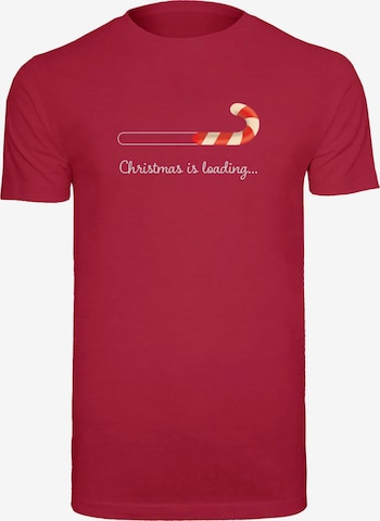 Maglietta 'Christmas Loading' di Merchcode in rosso: frontale