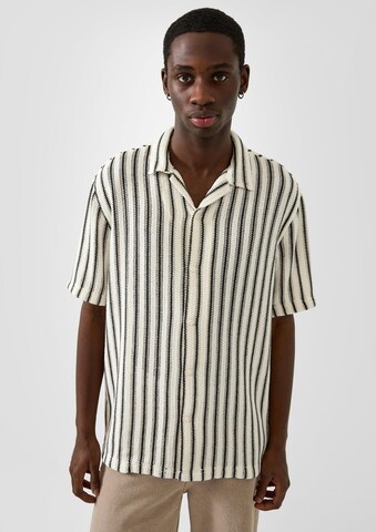 QS Regular Fit Hemd in Beige: Vorderseite