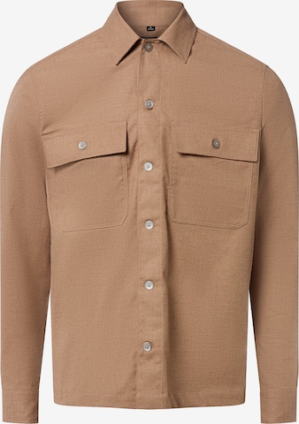 Finshley & Harding Regular Fit Hemd in Braun: Vorderseite