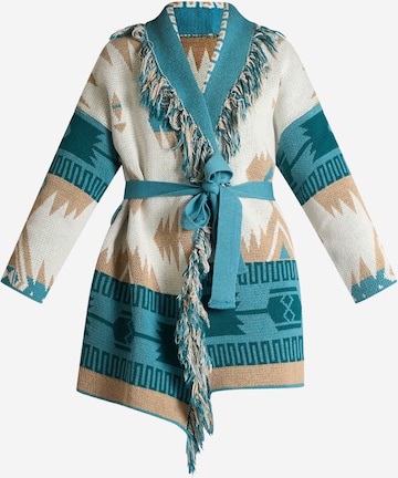 ViCOLO Strickjacke 'Folk-Chic' in Blau: Vorderseite