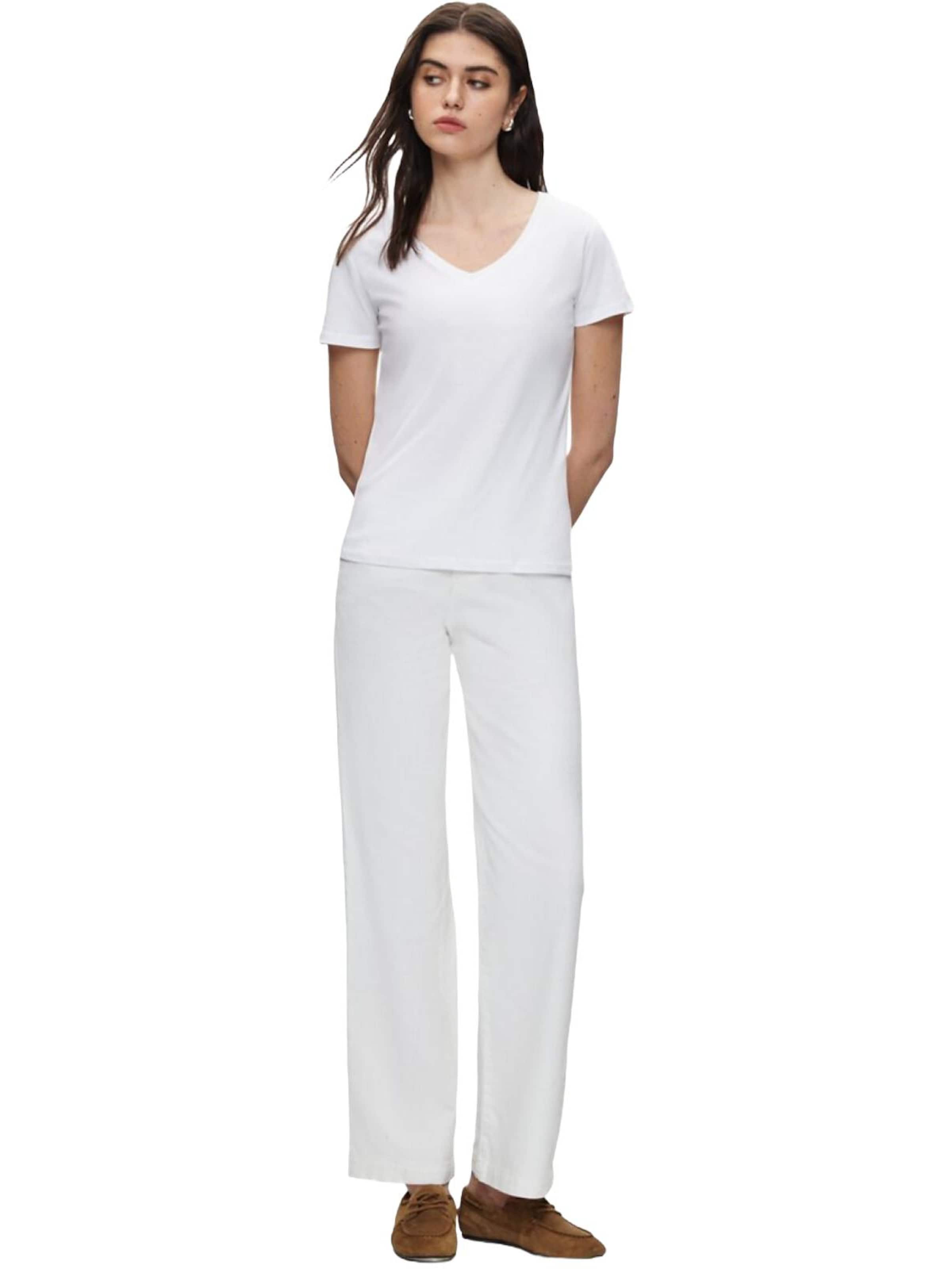 LTB Jeans Shirt 'LTB Jeans Damen-T-Shirt mit V-Ausschnitt' in White