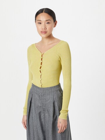 PATRIZIA PEPE Knit Cardigan 'MAGLIA' in Yellow: front