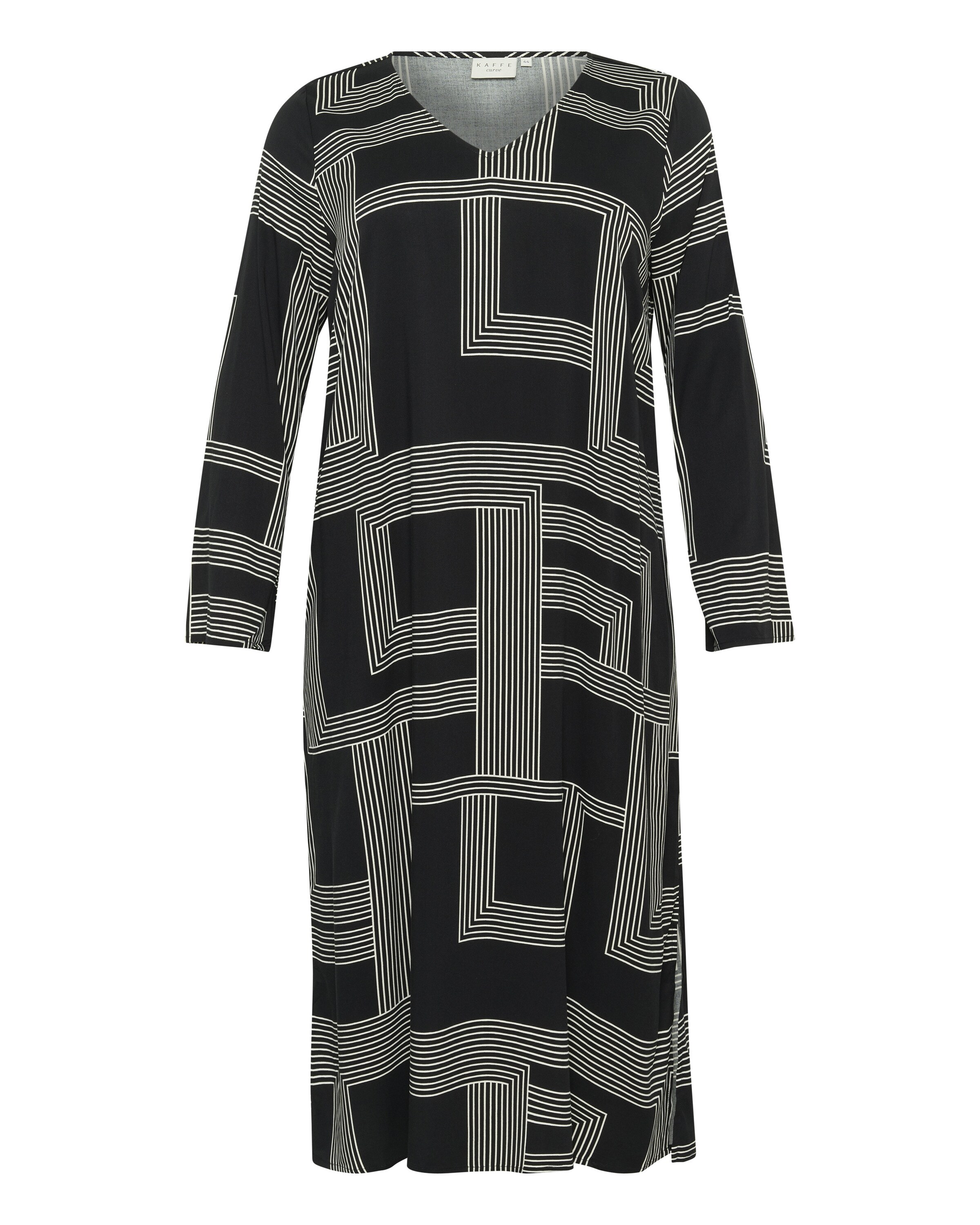 KAFFE CURVE Jurk 'Donna' in de kleur Zwart / Wit, Productweergave