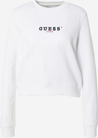 GUESS JEANSSweater majica - bijela boja: prednji dio