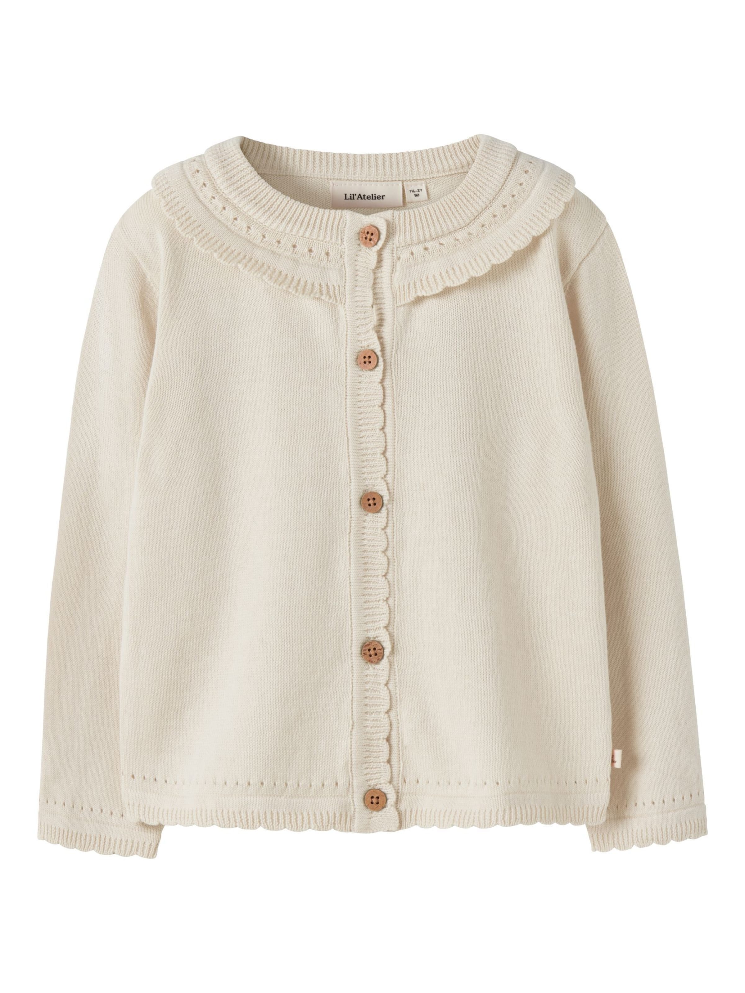 Lil'Atelier Cardigan en crème, Vue avec produit