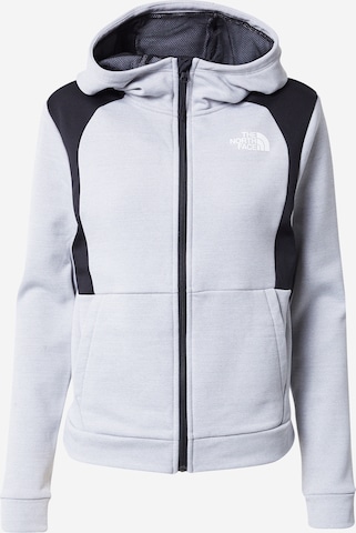 THE NORTH FACE Athletic Zip-Up Hoodie in Grey: front