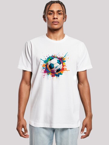 F4NT4STIC T-Shirt 'Bunte Fußball Grafik' in Weiß: Vorderseite