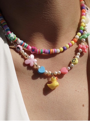 Cala Rose Ketting 'CRAZY DUCKY' in Wit: voorkant