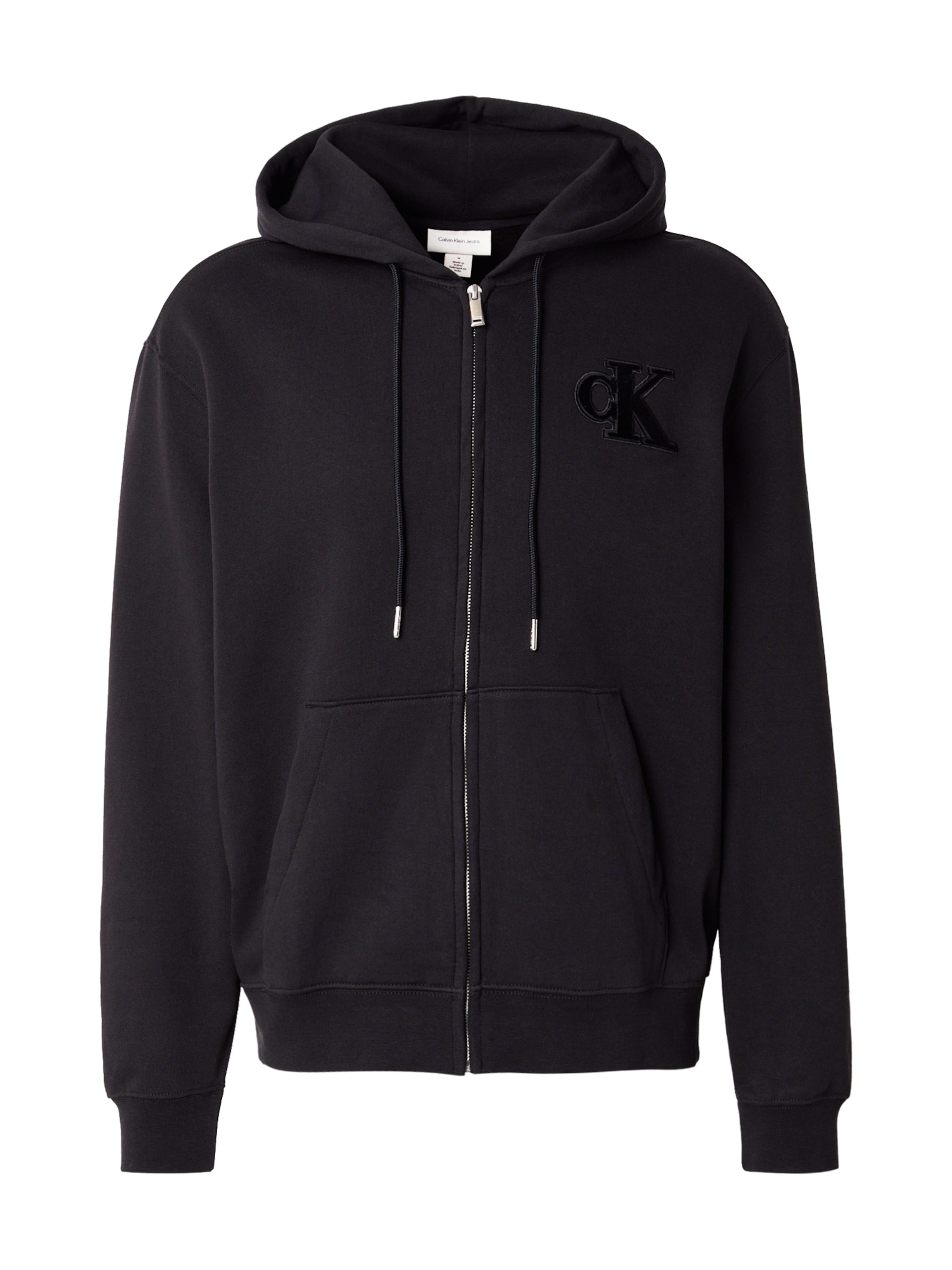 Calvin Klein Jeans Ζακέτα φούτερ σε μαύρο: μπροστά