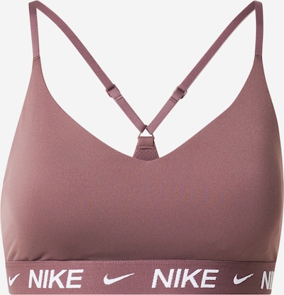 Sportinė liemenėlė 'Indy' iš NIKE, spalva – ruda / balta, Prekių apžvalga