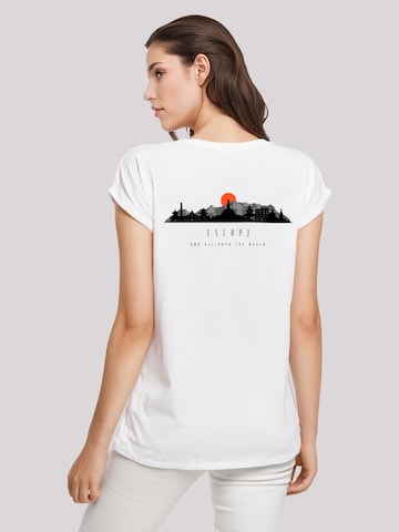 T-shirt 'Escape Discover The World Asian Town' F4NT4STIC en blanc : devant