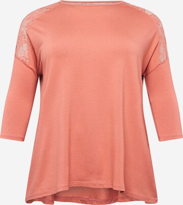 Camicia da donna di ONLY Carmakoma in rosa: frontale