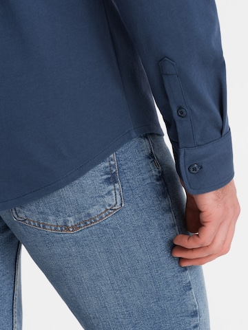 Ombre Regular fit Zakelijk overhemd 'OM-SHCS-0138' in Blauw