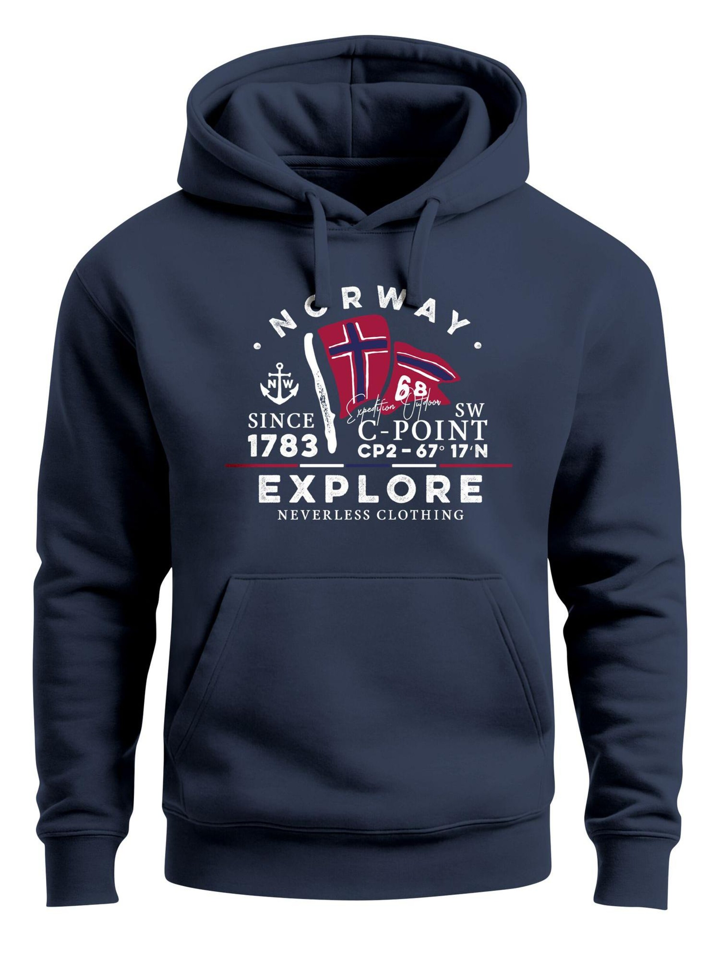 Neverless Sweatshirt 'Norway Explore' in Blue: front
