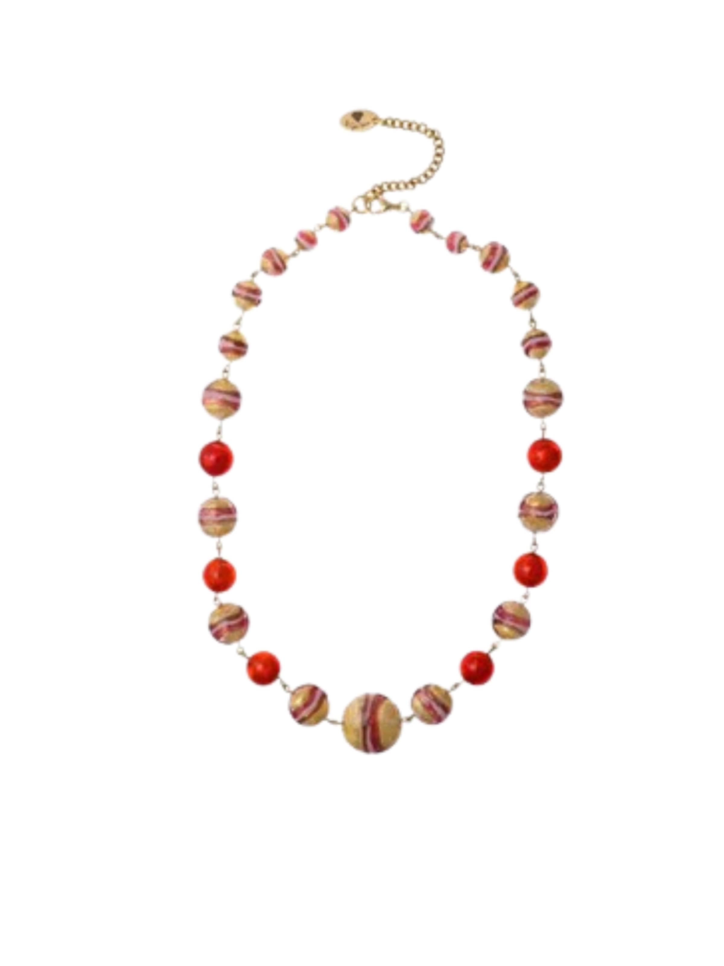 THE GEM STORIES JEWELRY Kette 'Murano Necklace - Red Shades'‌‌‌‌‌‌‌‌‌‌ in Rot: Vorderseite
