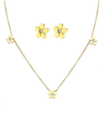 Hey Happiness Schmuckset 'Forget-Me-Not' in Gold: Vorderseite