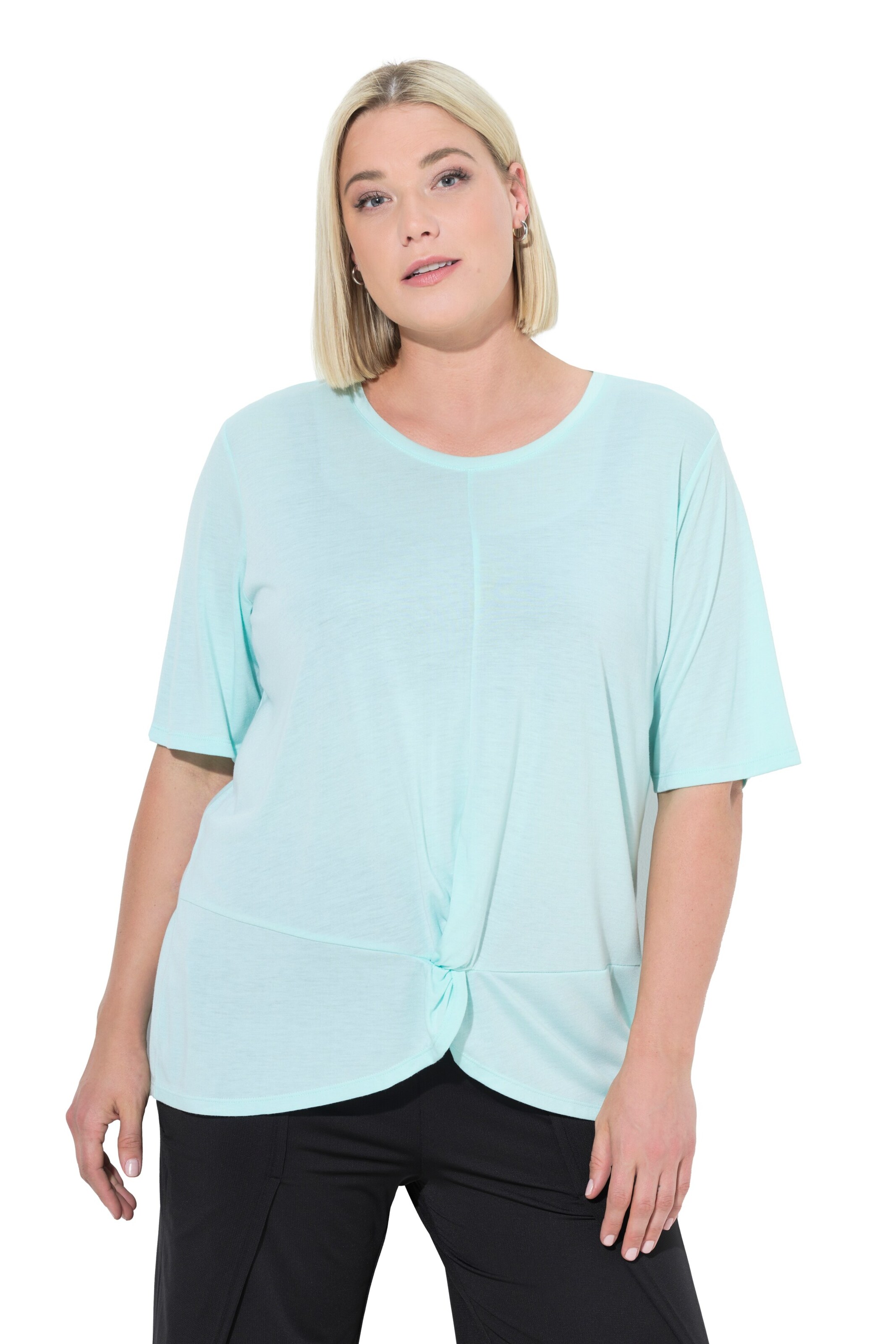 T-shirt Ulla Popken en bleu : devant